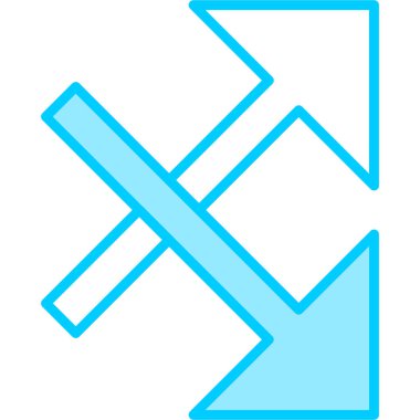 simple and minimalistic vector icon of the intersecting arrows