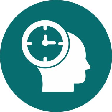 Saat zamanı insan kafası, akıllı telefon aygıtının dijital çizimi 