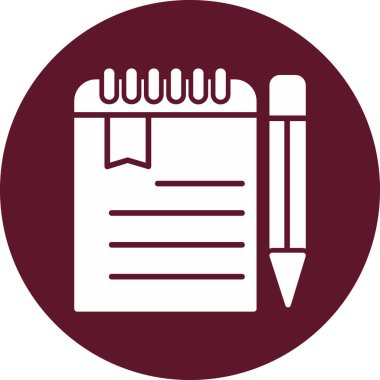 Not defteri simgesi, modern tasarım illüstrasyonu