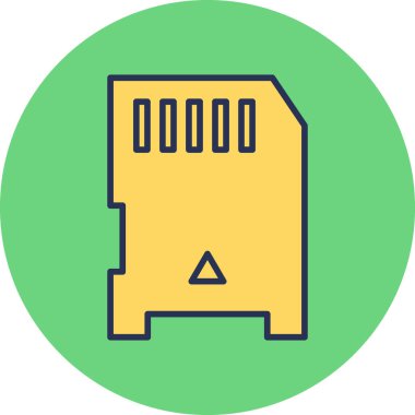 Bellek Kartı simgesinin basit illüstrasyonu