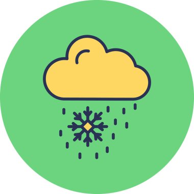 Kar yağıyor. Web simgesi vektör illüstrasyonu