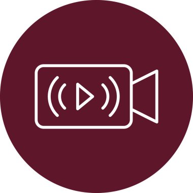 Canlı yayın modern simgesi, vektör illüstrasyonu