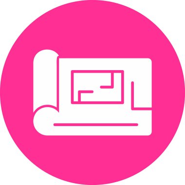 map roll, web icon simple illustration