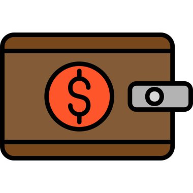 Cüzdan. Web simgesi basit illüstrasyon