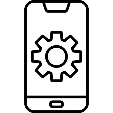 graphic art illustration of Mobile Setting, cogs 