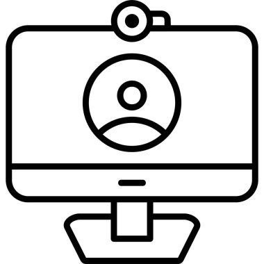 Video çağrısı modern simge, vektör illüstrasyonu