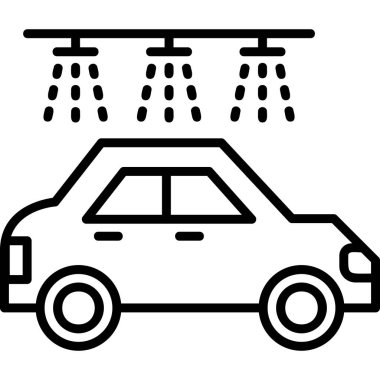 Araba yıkama modern simgesi, vektör illüstrasyonu