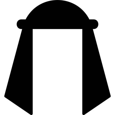 Müslüman eşarp modern simgesi, vektör illüstrasyonu