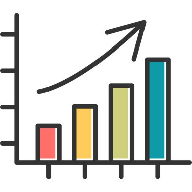iş grafiği simgesi, vektör illüstrasyonu