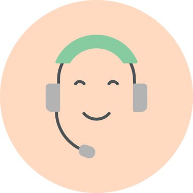 Çağrı Merkezi web simgesi basit illüstrasyon