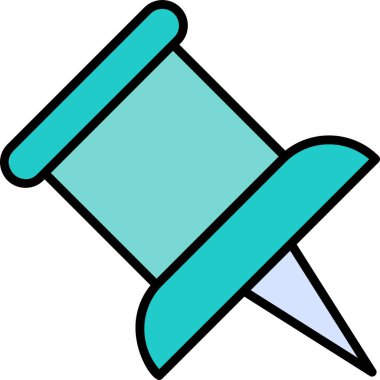 Pin simgesine bas. Basit vektör illüstrasyonu