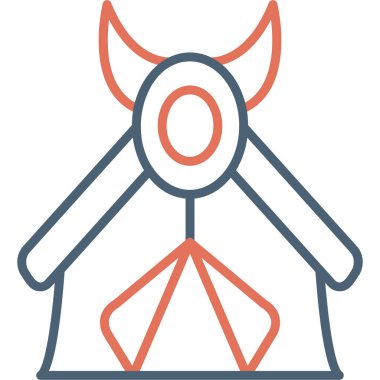 Çadır modern simge, vektör çizimi