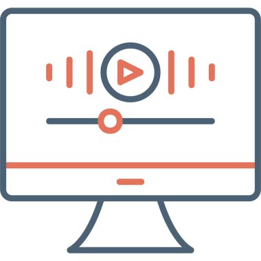 Müzik videosu modern simgesi, vektör illüstrasyonu