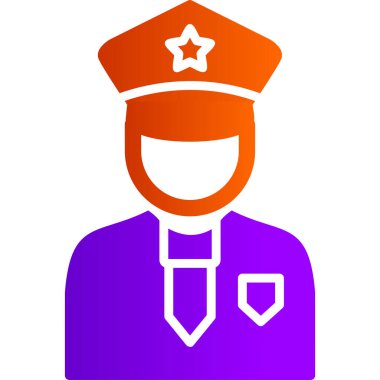 Polis memuru ikonu. Web için polis vektör simgelerinin düz çizimi
