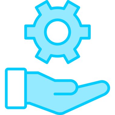 Ayarlama. Web simgesi basit bir illüstrasyon. çark el simgesinde 