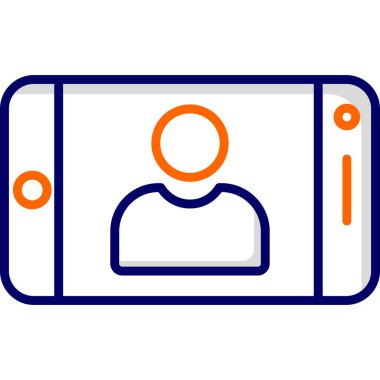 Selfie konsepti. Web simgesi basit illüstrasyon