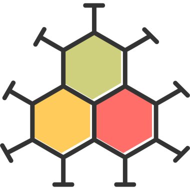 Molekül. Web simgesi vektör illüstrasyonu