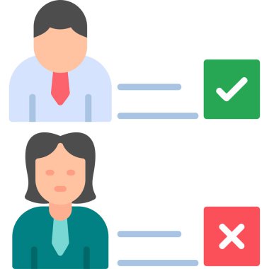 Selected Candidate modern vector icon illustration