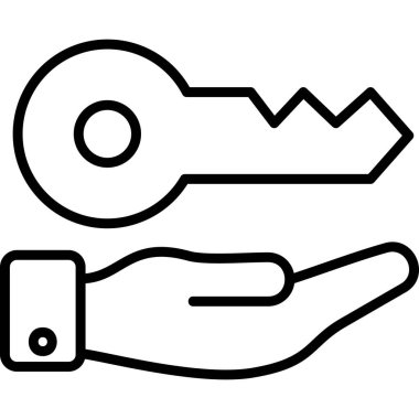 Anahtar modern simge, vektör illüstrasyonu