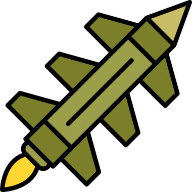 Missile Rocket icon in flat style. vector illustration