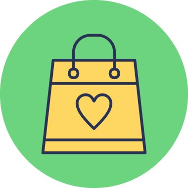 Bir alışveriş poşeti simgesinin vektör çizimi 