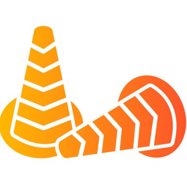 Trafik konisi modern simge, vektör illüstrasyonu