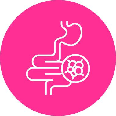 Bağırsak kanseri modern ikon, vektör illüstrasyonu