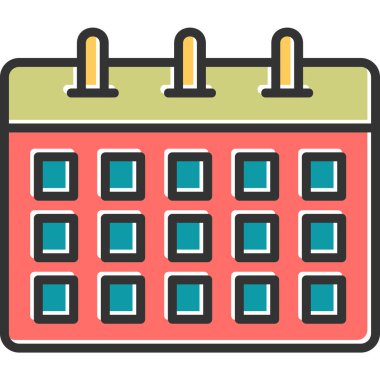 Takvim simgesi, vektör illüstrasyonu basit tasarım