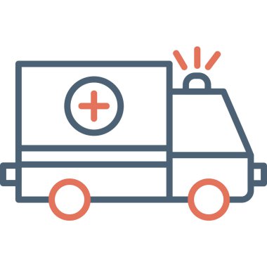 Ambulans. Web simgesi basit illüstrasyon 