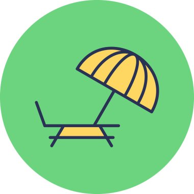 Plaj sandalyesi ikonu. vektör illüstrasyonu 