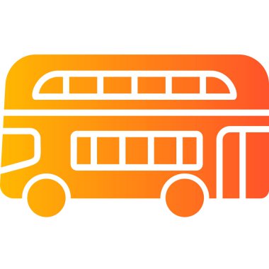 Double Decker Bus modern simgesi, vektör illüstrasyonu