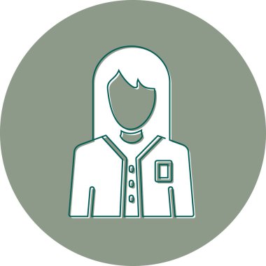 female internet user, graphic woman logo, simple icon for web page 