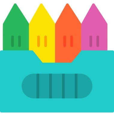 Boya kalemleri. Web simgesi basit illüstrasyon