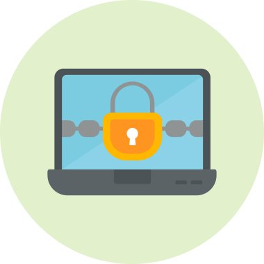 Fidye virüsü. Web simgesi basit illüstrasyon