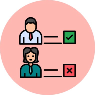 Selected Candidate modern vector icon illustration