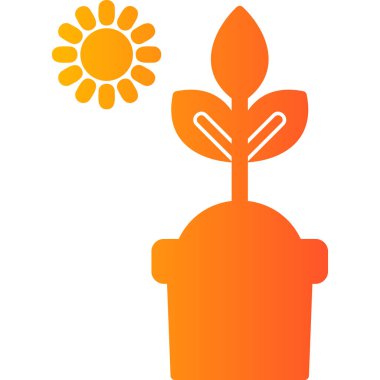 Fotosentez. Web simgesi vektör illüstrasyonu