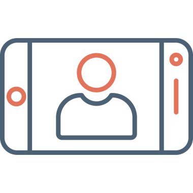 Selfie konsepti. Web simgesi basit illüstrasyon