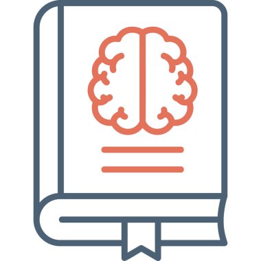 Nöroloji kitabı simgesi, modern tasarım illüstrasyonu