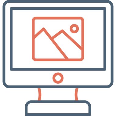 Monitör. Web simgesi basit illüstrasyon