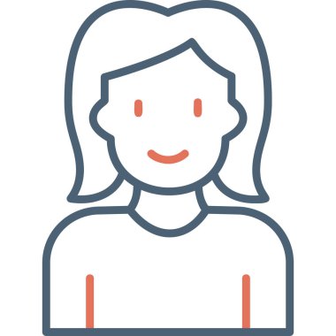 kadın web simgesi vektör illüstrasyonu