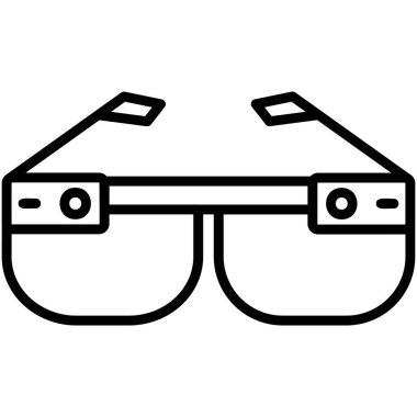 Akıllı Gözlük, illüstrasyon, beyaz arkaplan üzerindeki vektör.