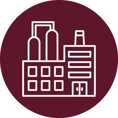 Fabrika modern simgesi, vektör illüstrasyonu