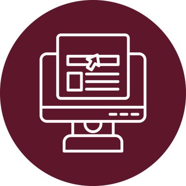 Çevrimiçi haber modern simgesi, vektör illüstrasyonu