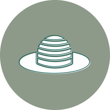 Güneş Şapkası. Web simgesi basit illüstrasyon