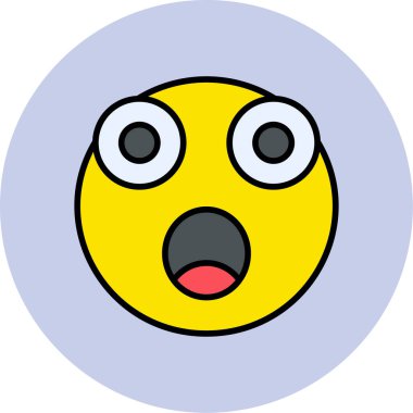 Şaşırmış emoji. Web simgesi basit illüstrasyon
