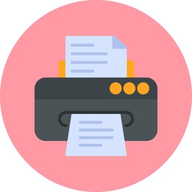 Yazıcı simgesi vektör illüstrasyonu