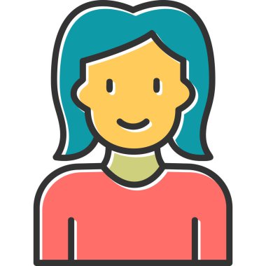 kadın web simgesi vektör illüstrasyonu