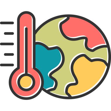 Küresel ısınma modern ikon vektör çizimi