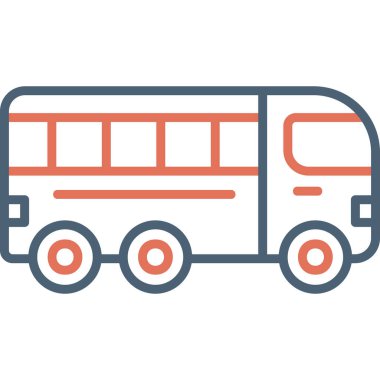 Otobüs simgesi, modern tasarım illüstrasyonu