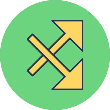 simple and minimalistic vector icon of the intersecting arrows